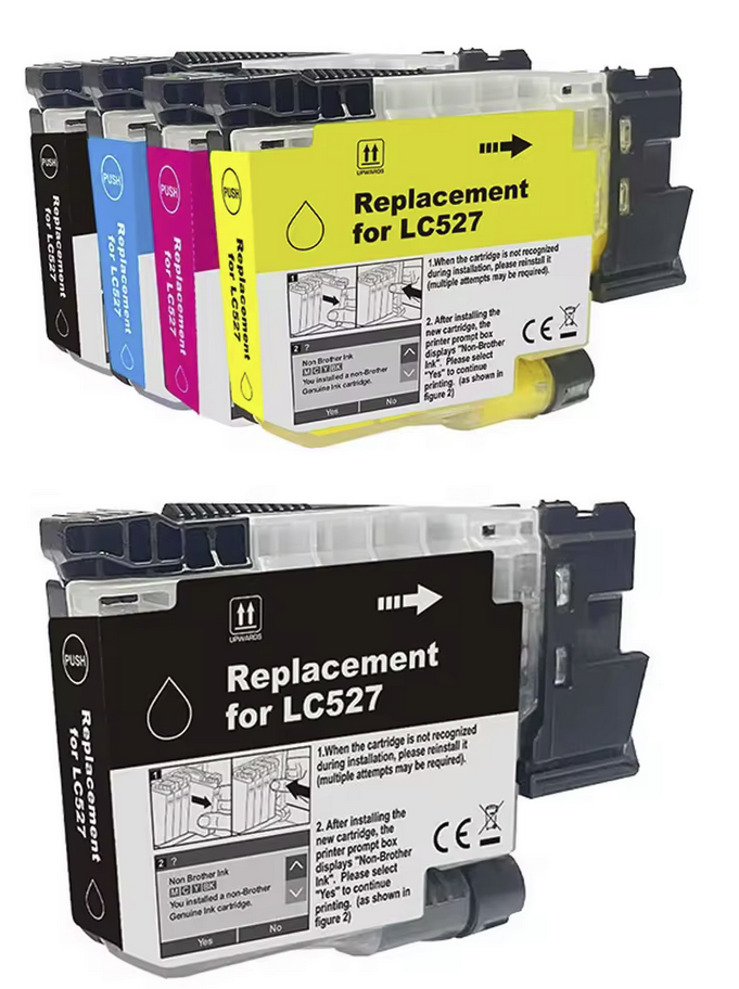 Brother LC-527 Compatible Ink Cartridges full Set of 4 & EXTRA BLACK (2 x Black,1 x Cyan,Magenta,Yellow)